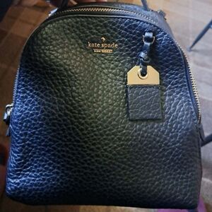 Kate Spade Black Leather Backpack
